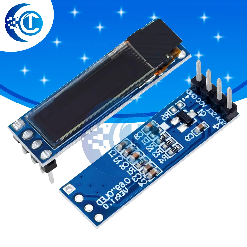 

0,69-дюймовый модуль OLED-дисплея 96x16, белый дисплей, 0,69-дюймовый SSD1306, плата управления ЖК-экраном для Arduino, интерфейс IIC 3-5,5 В