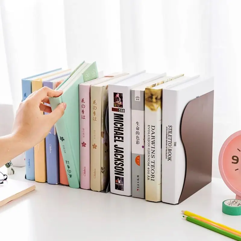 格納式の調節可能なブックエンド、本棚、大型スチールプレート、デスクブックオーガナイザー、学生用リーダー