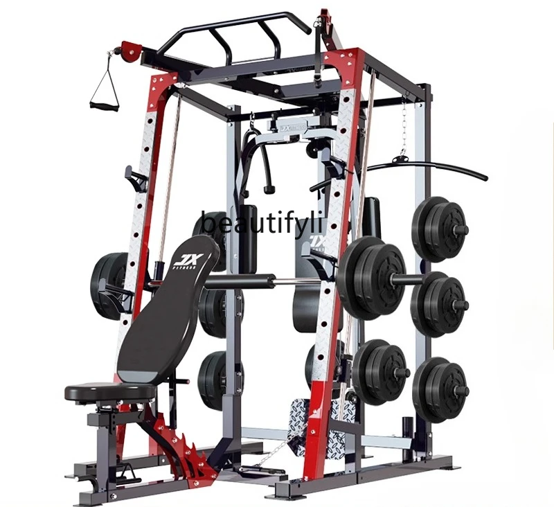 

Household Gantry Fitness Equipment Tilt Smith Machine Comprehensive Trainer Multifunctional Bench Press Squat Rack