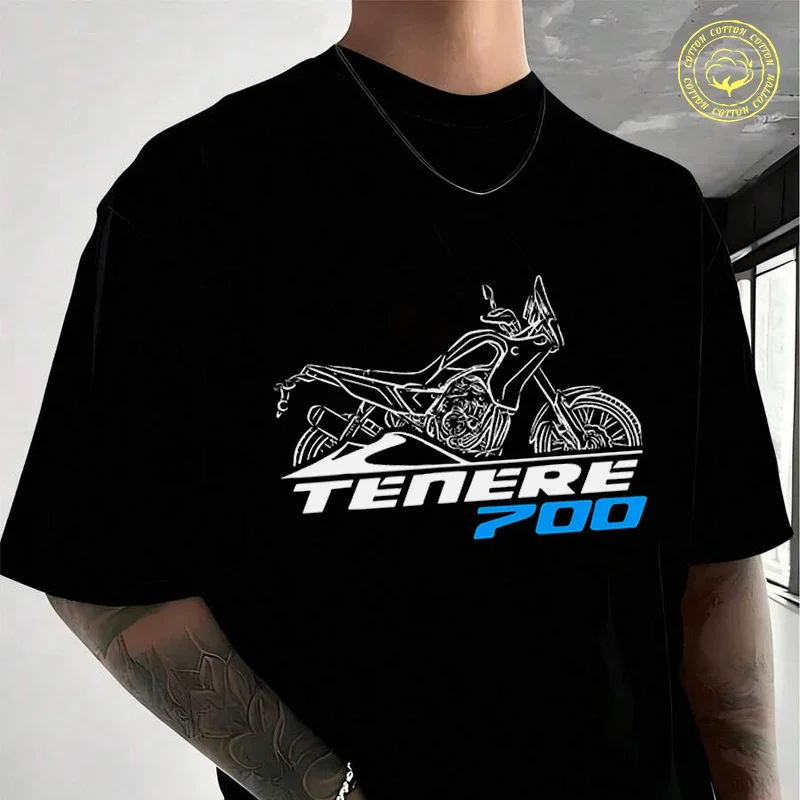 

Tenere 700 For Adventure Motorcycle Men's Women Summer Cotton T-shirt Moto Short Sleeved Casual Basic TShirt Unisex Tops