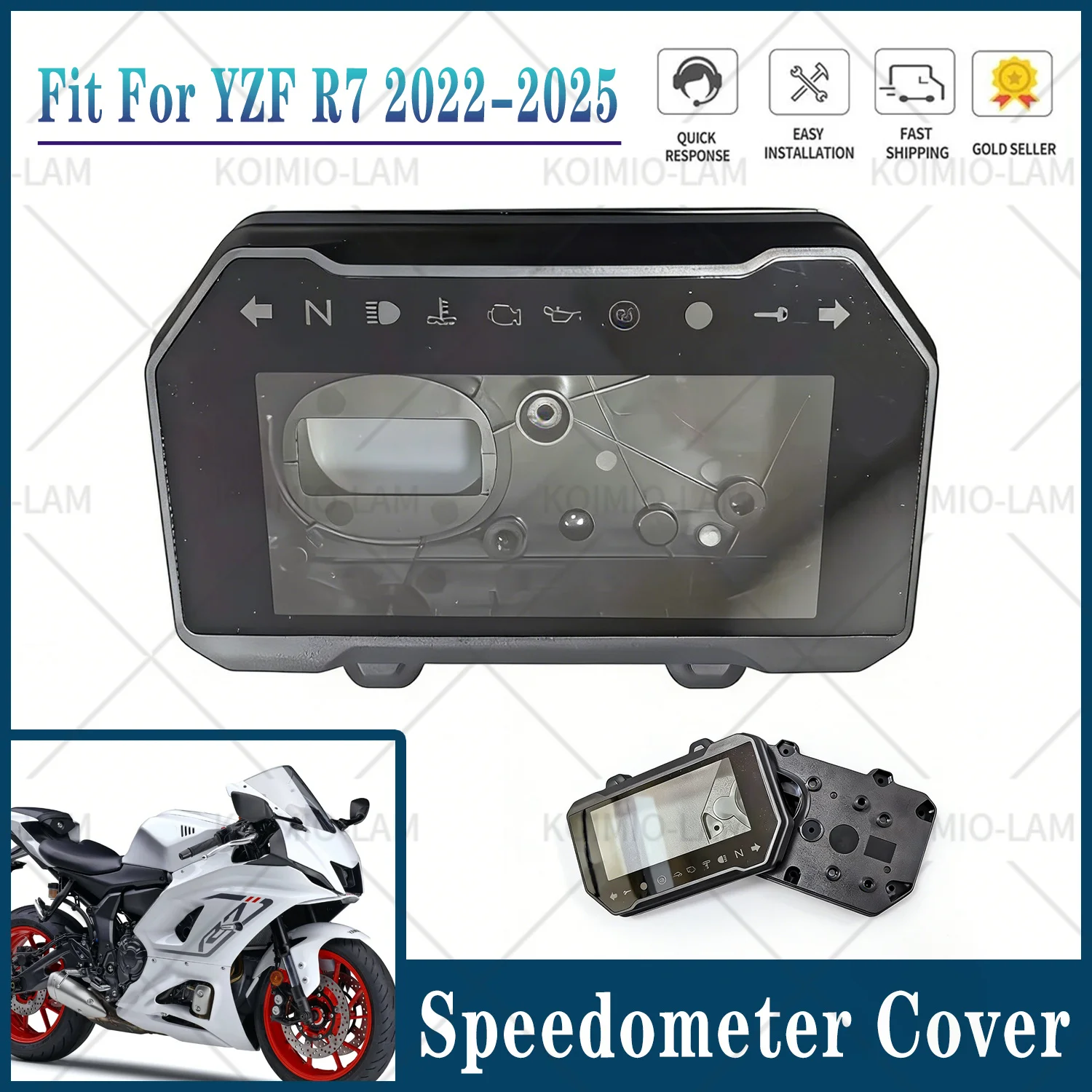 

Fit For YAMAHA YZF R7 2022 - 2025 Speedometer Gauge Case Tachometer Instrument Cover YZF-R7 2023 2024