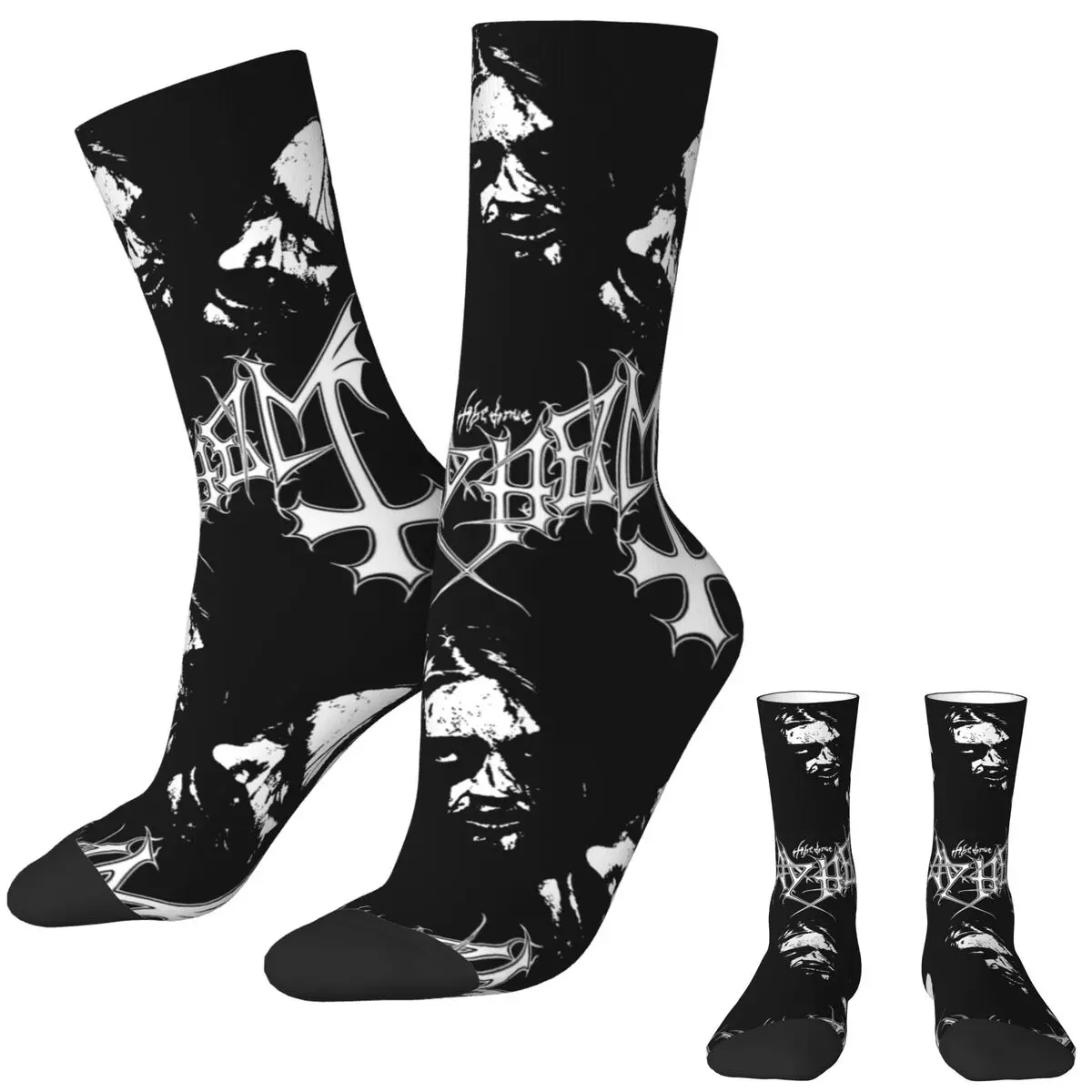 Mayhem Black Metal Music Hipster Socks Fashion Stockings Winter Non Slip Men's Socks Medium Soft Printed Outdoor Socks