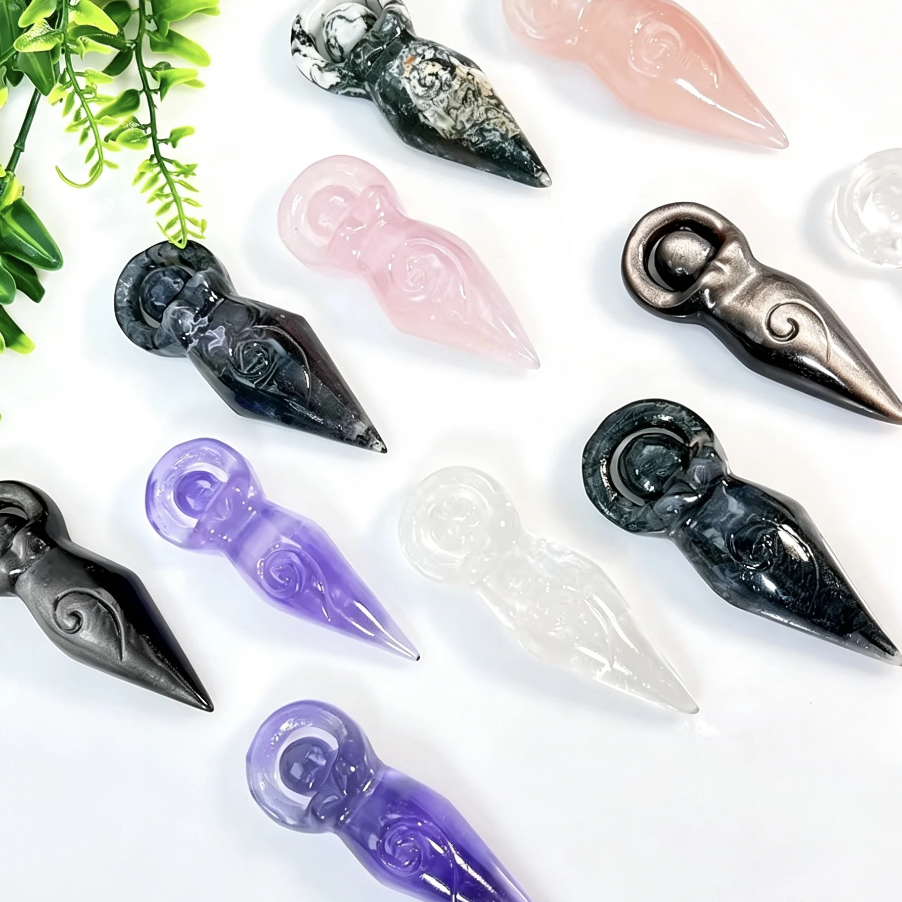 1pc Natural Crystal Goddess Statue Carving, Home Decoration, Pocket Decoration, Crystal Gift, Crystal Statue