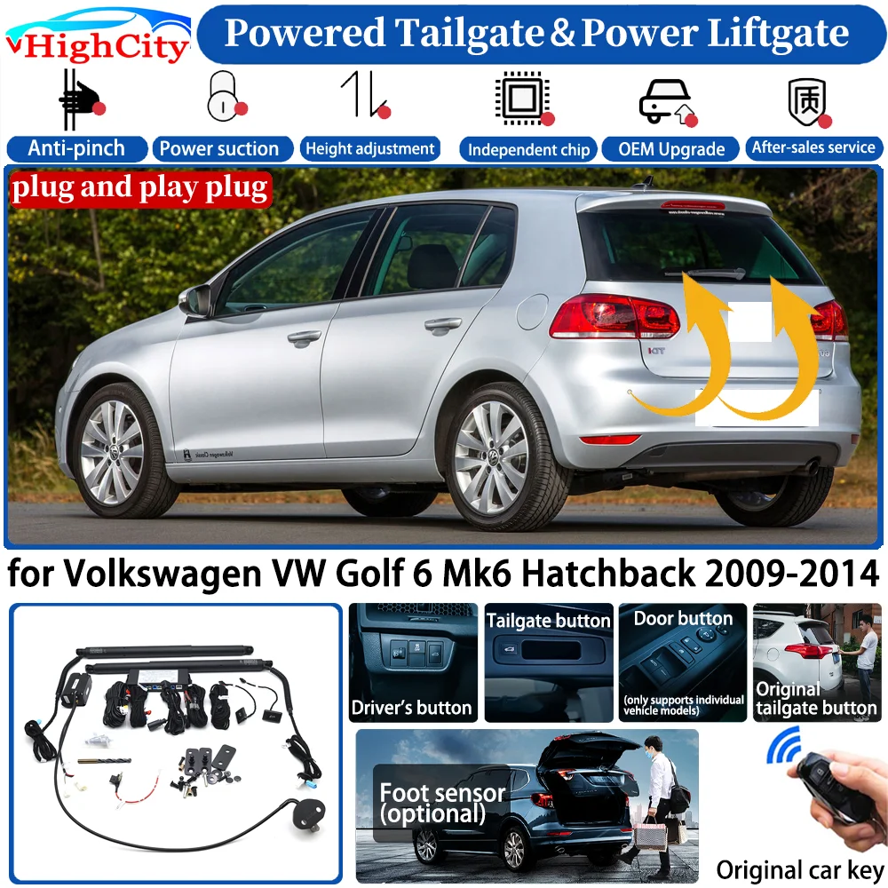 for Volkswagen VW Golf 6 Mk6 Hatchback 2009-2014 Automatic Smart Powered Tailgate Power Liftgate System Strut Trunk Lift Kit