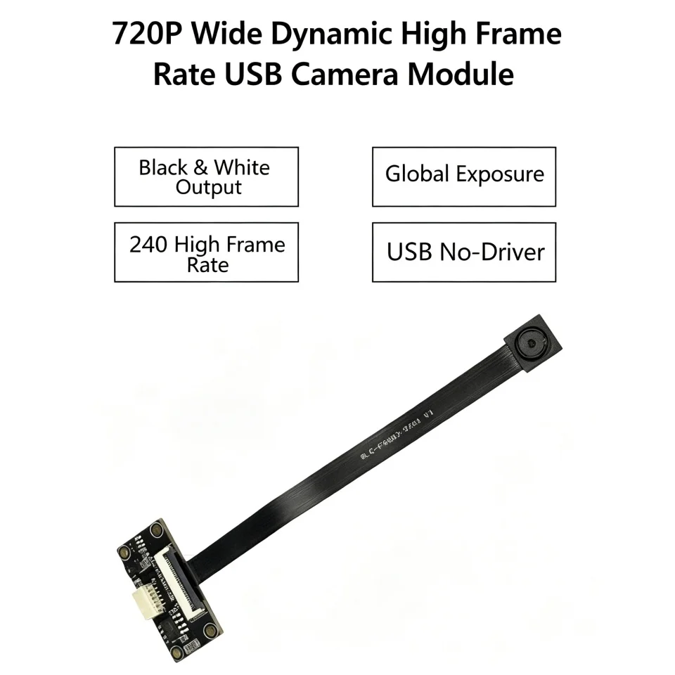 OV9281 Global Shutter Camera Module 720P 120/240FPS Monochrome USB UVC Driver Free Webcam for Industrial Detection Motion