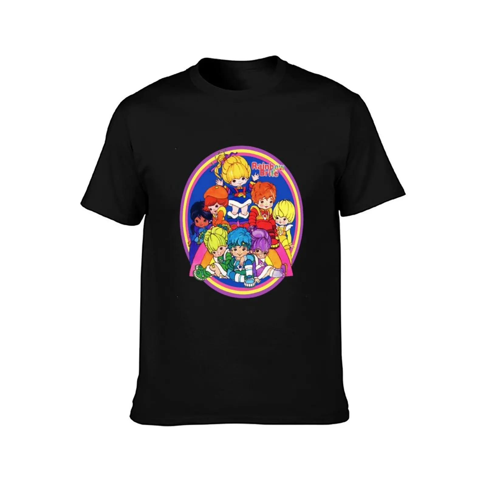 ainbow Brite T-Shirt Summer Casual Cotton Tee Oversized Streetwear Tops Vintage Graphic Print Loose Fit Short Sleeve