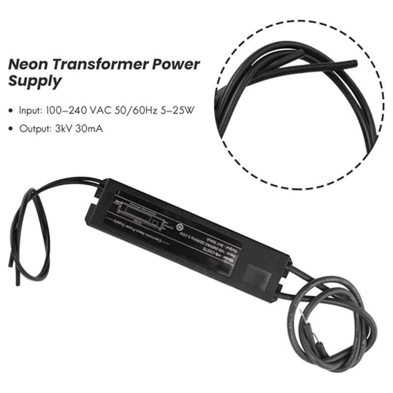 Neon Light Transformer Sign Electronic Transformer Supply 3KV 30MA 5-25W Fit for Any Sizes of Glass Neon Light Sign-A56M view 2