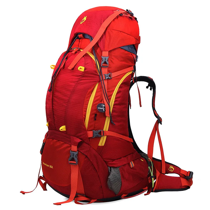 Mochila de escalada al aire libre para hombre y mujer, morral deportivo Unisex de gran capacidad, 80L, tendencia de lujo