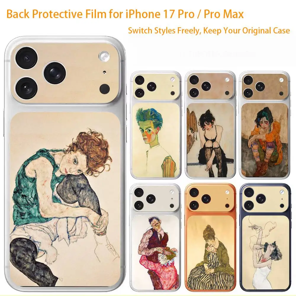 

Egon Schiele 3D Full Body Skin Decal for iPhone 17/Pro/Pro Max Color Rear Protective Sticker