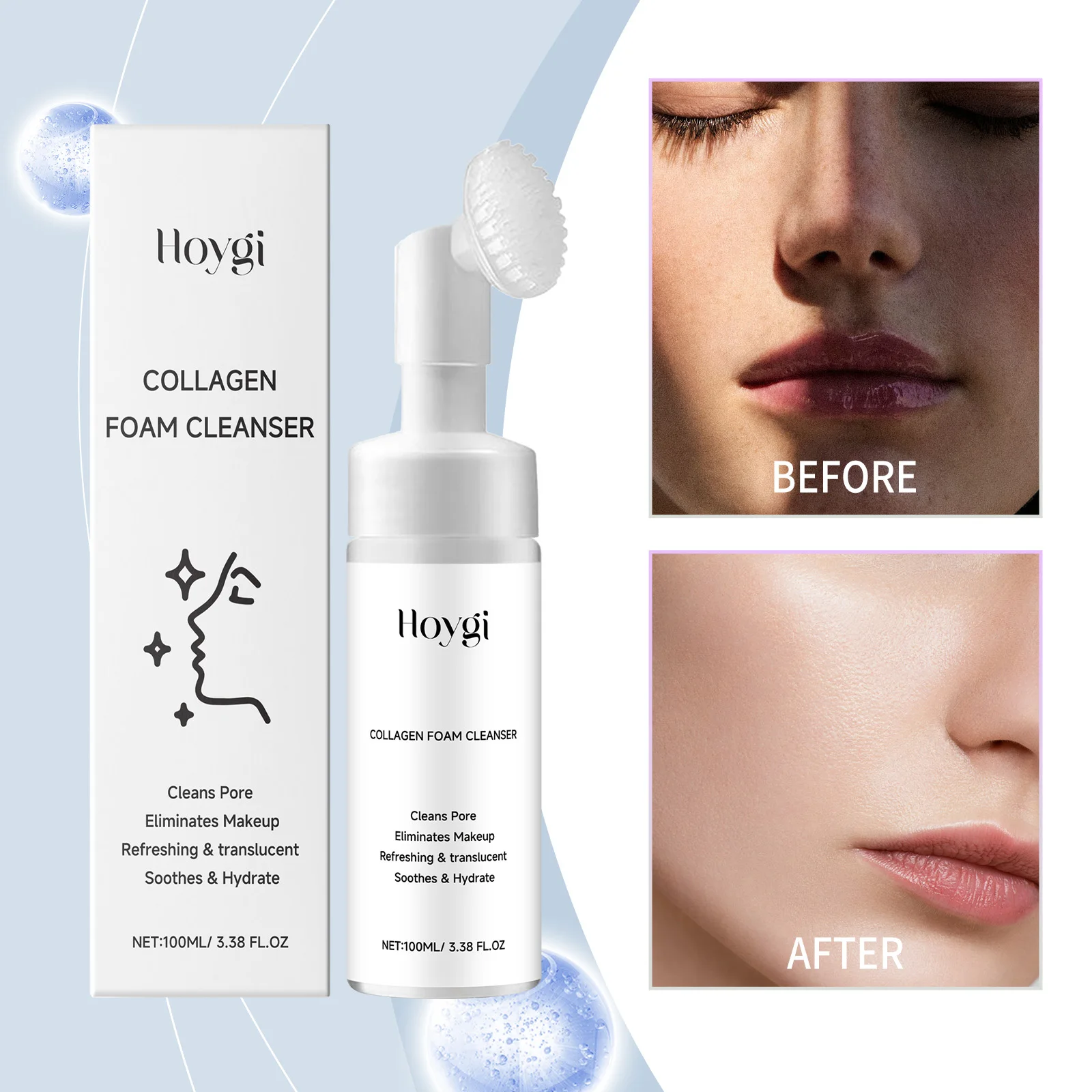 Collagen Foam Cleanser – oczyszczająca myjka do twarzy do pielęgnacji porów i nawilżania, 100 ml