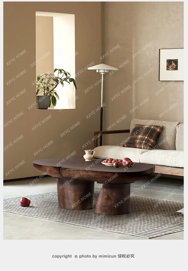

Cloud solid wood coffee table simple creative special-shaped, homestay model room designer art tea table