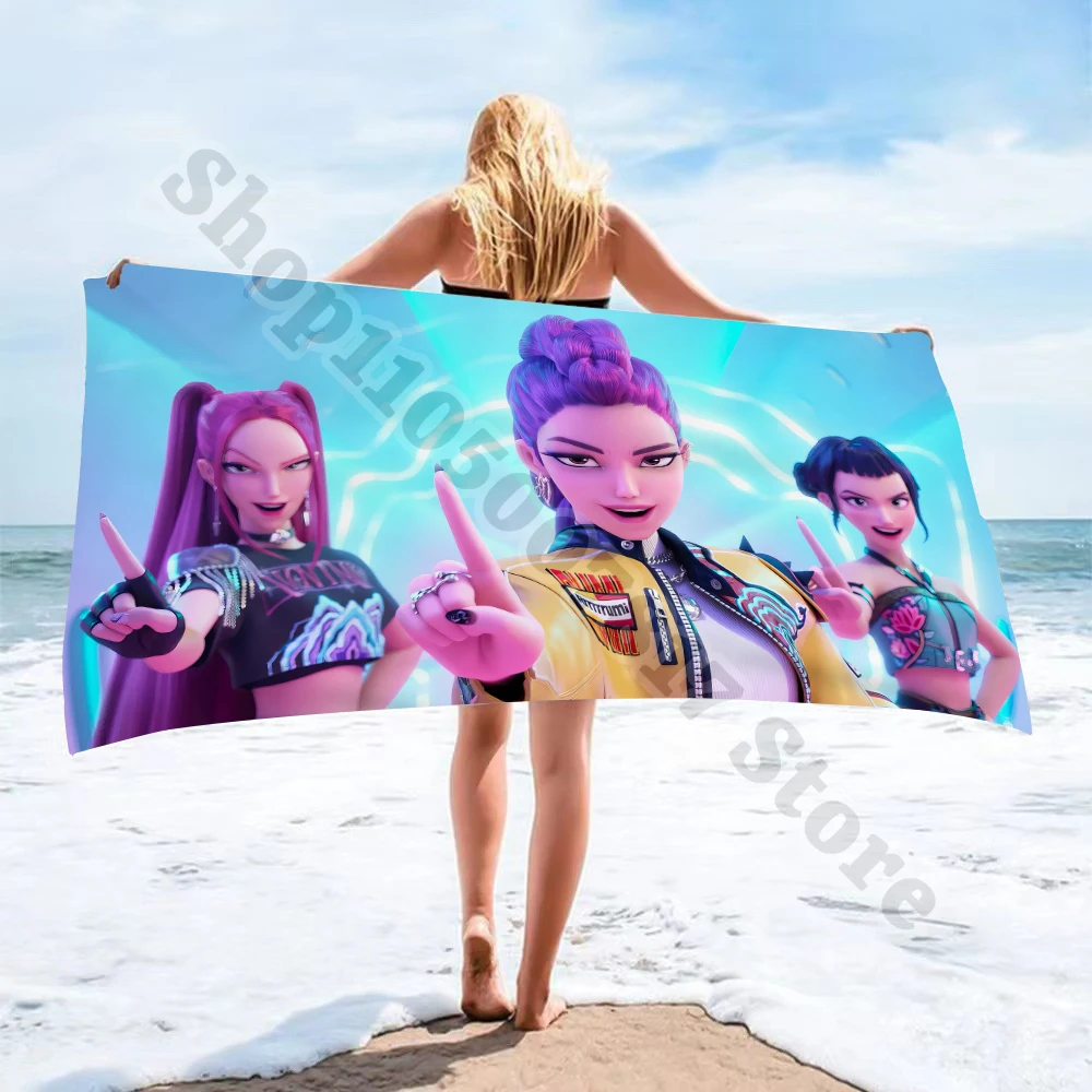 KPop شيطان الصيادين أنيمي مطبوعة منشفة استحمام الأطفال الكرتون لطيف منشفة الاطفال موضة Facecloth المناشف الإبداعية صبي فتاة هدية #2