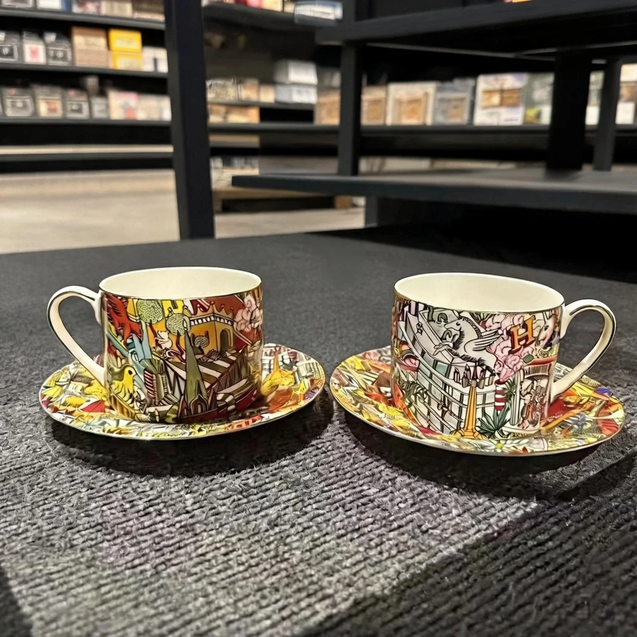New Leopard Series Bone Porcelain Coffee Cup Afternoon Tea Cup Home Water Bottle Set Ceramic Cup Handheld Gift