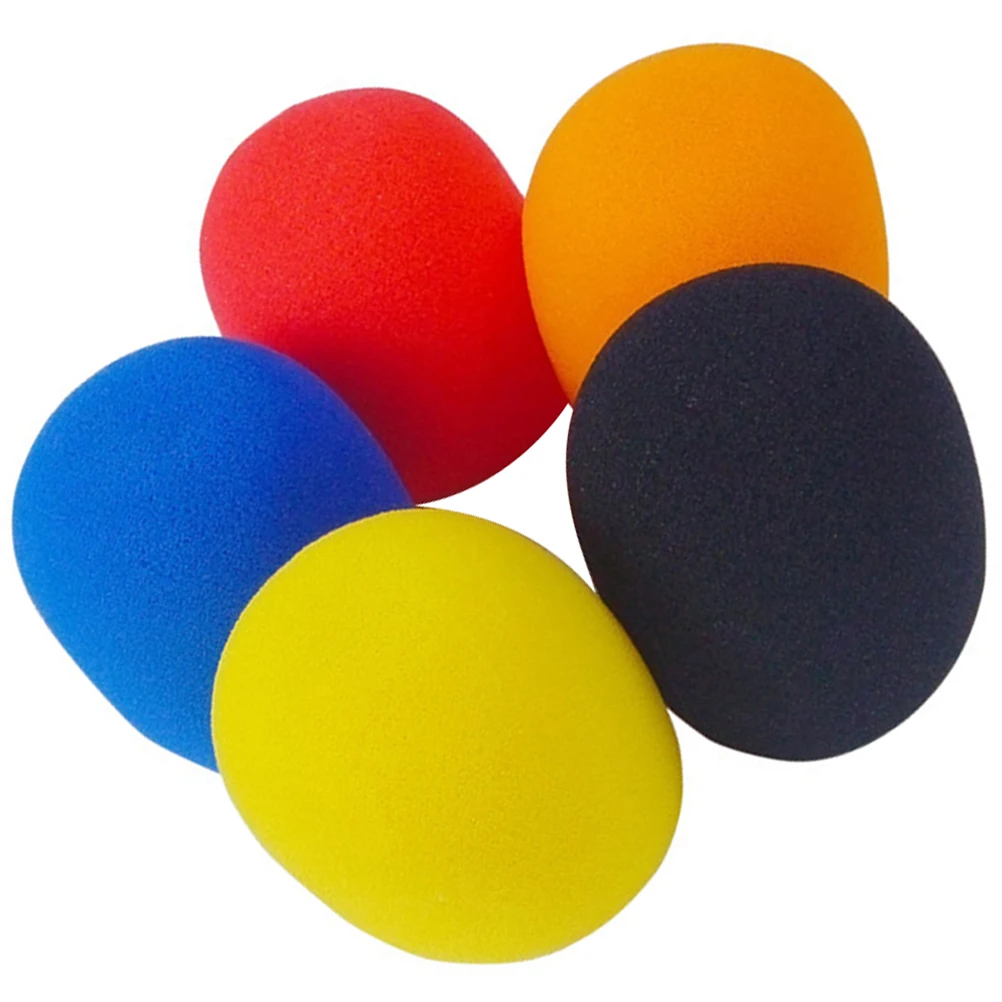 

5 pcs Assorted Color Replacement Microphone Cushion Pads Windscreen Cover For Ktv Conference Stage Standard Microphones