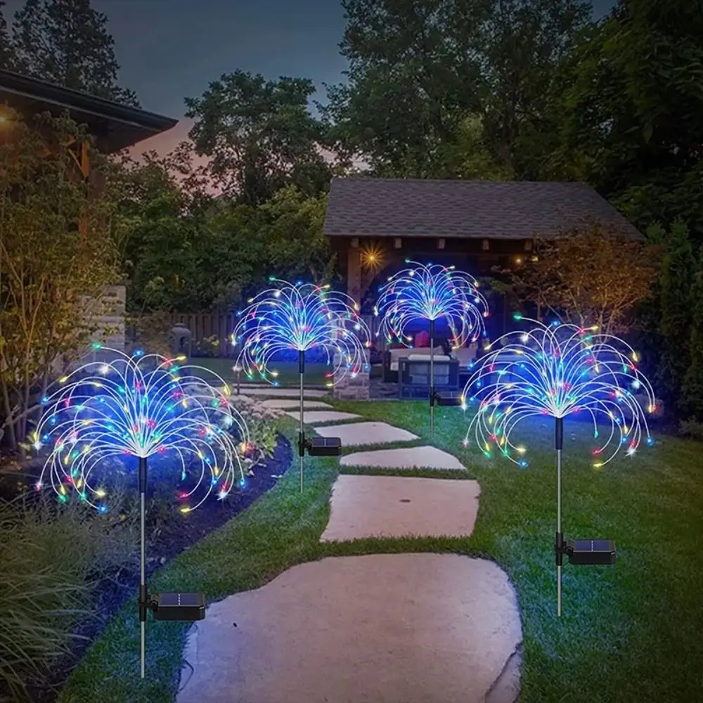 60 LED Solar Power Lights Solar Powered Waterproof Garden Decoration Fairy Lights Dandelion Shape Patio Garden Decor