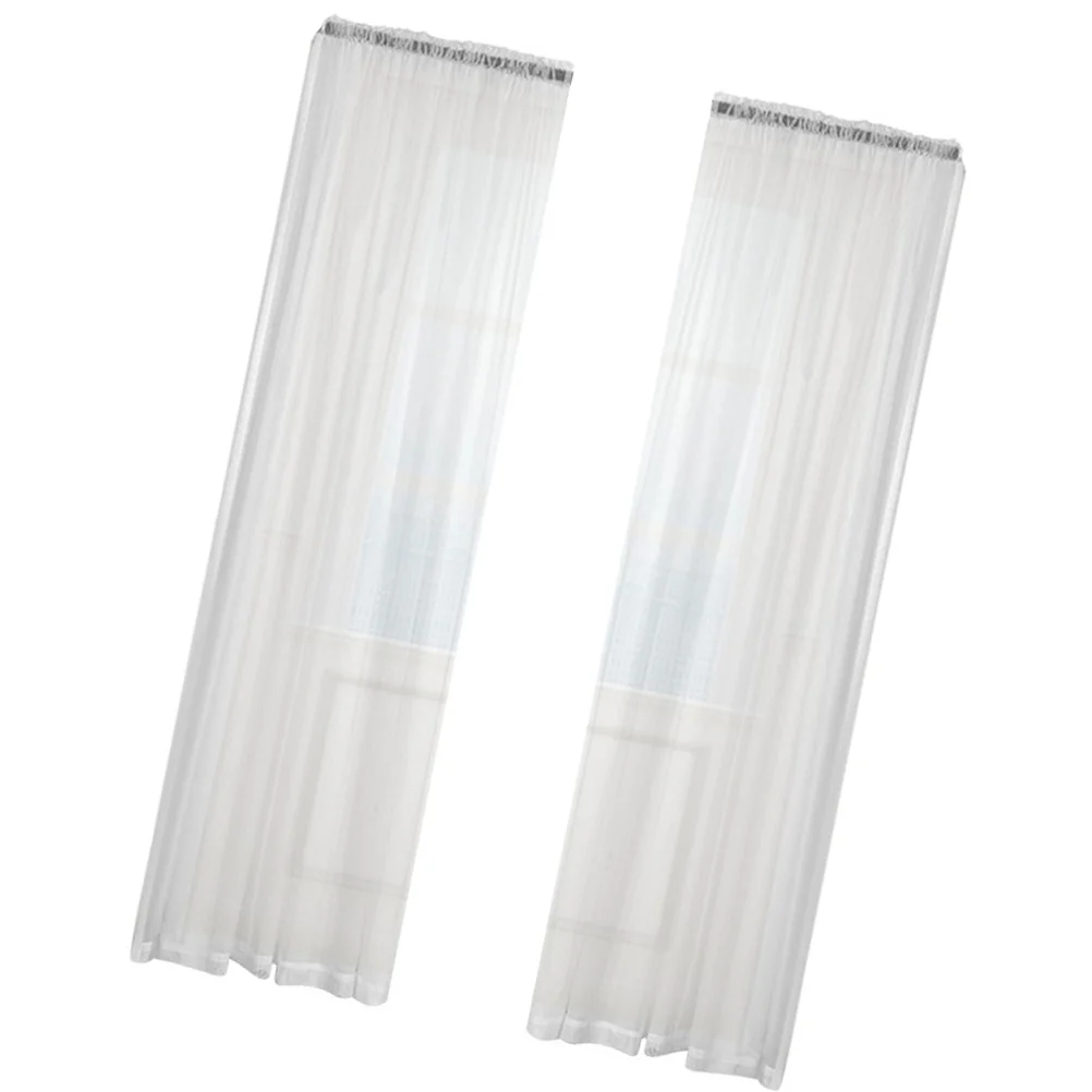 Transparent Window Curtain Sheer Window Voile Curtains Sheer Curtain for Home Bedroom Living Room - 200x100cm (White)