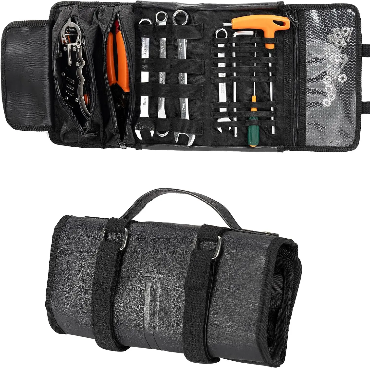 

Мотоциклетная сумка для инструментов, гаечный ключ, свернутый набор инструментов, органайзер, сумка, обертка из искусственной кожи, портативные подарки для мужчин