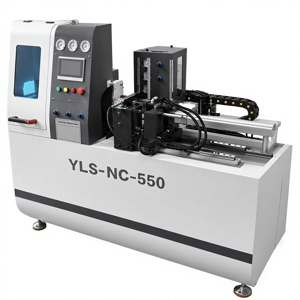 YLS-NC-550 Automatic Aluminium Cutting Saw 550mm Double Separation Servo Feed for Window Door Profile Processing