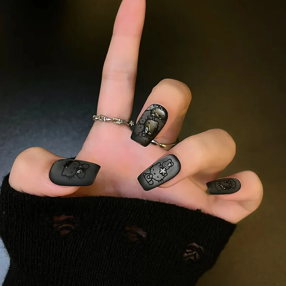 1 pz XL Hello Kitty Design Nail Stamping Piastra Adesivi Occhiali da cartone animato Kitty Cat Head Transfer Nail Piastra d'acciaio Strumenti 14.5*9.5