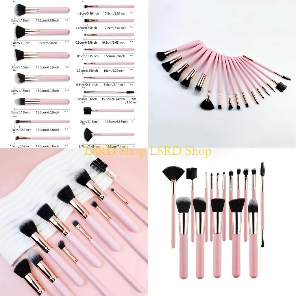 L8RD 16Pcs Colourful Makeup Brushes Set Liquid Makeup Eyeshadow Make Up Brushes Set