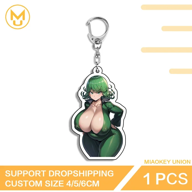 Llaveros de Doble Cara con Diseño Artístico de Tatsumaki, Atractiva Waifu con Pechos Grandes, Decoraciones de Moda Ingeniosas con Patrón HD