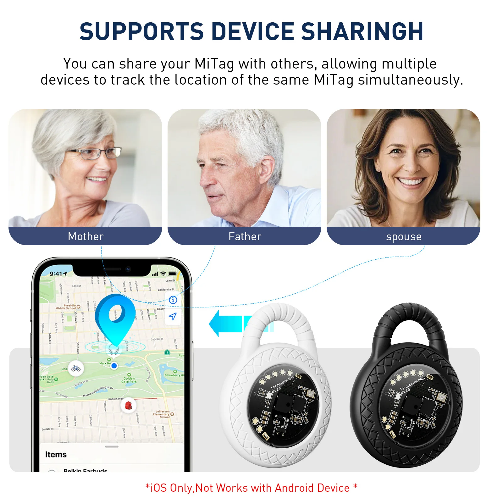 4-Pack Mini Bluetooth Tracker with Silicone Case Locator Key Finder for IOS Anti-Lost Tag for Keys 1 Year Battery Life
