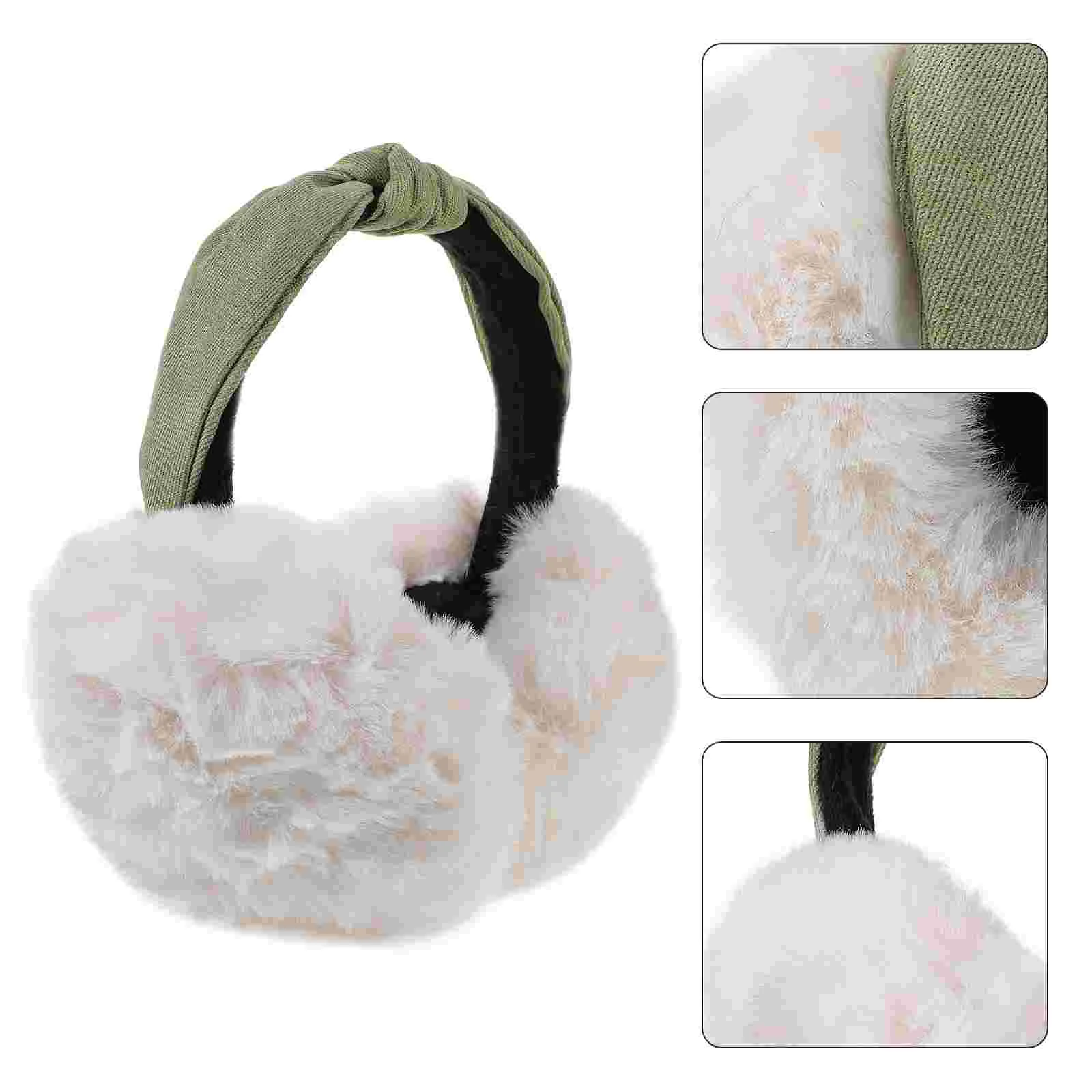 Foldable Anti-freeze Winter for Women Ladies Covers Headband Two-color Fluffy