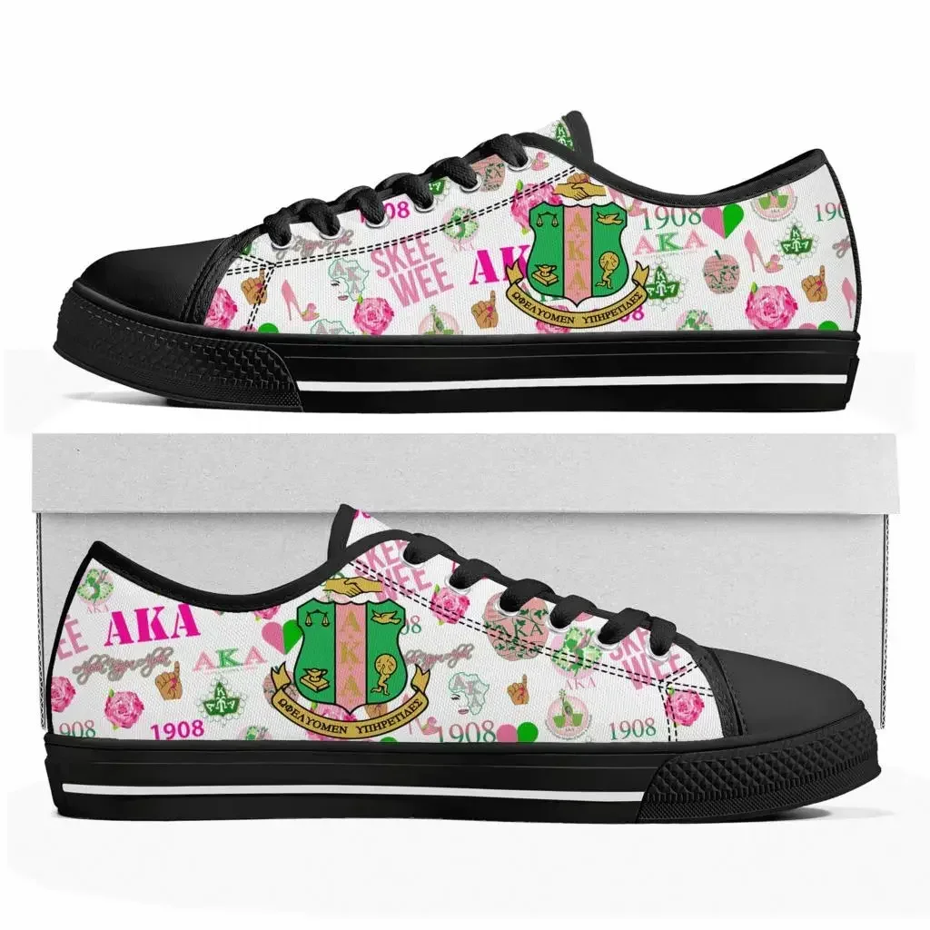 A-Alpha Sorority A-AKA 1908 Low Top Sneakers K-Kappa A-Alpha Mens Womens Canvas High Quality Sneaker Shoes Customize DIY Shoe