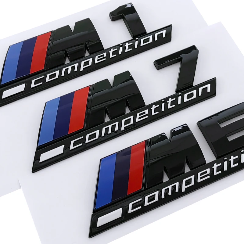 3d ABS Black Logo M1 M2 M3 M4 M5 M6 M7 M8 Competition Emblem Car Rear Trunk Sticker For BMW M1 M2 M3 M4 M5 M6 M7 M8 Accessories