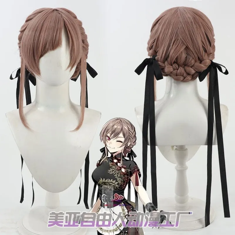 Virtual YouTube Vtuber Furen E Lustario Cosplay Wig Halloween Carnival Party Props Synthetic Hair Heat Resistant Fiber + Wig Cap
