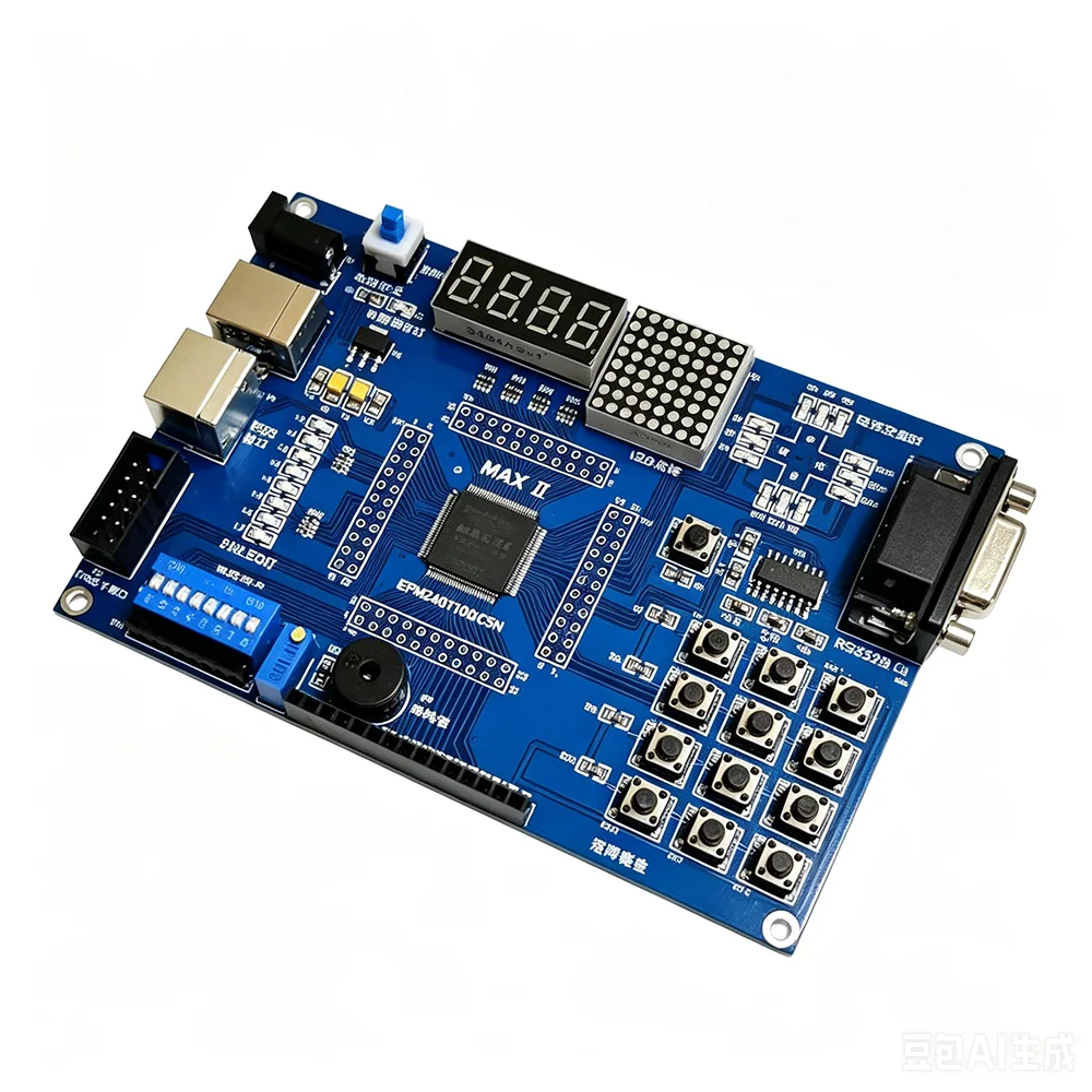 MAX II CPLD EPM240T100C5N Development Board Teaching Kit with PS2 RS232 Traffic Light LED Matrix Digital Tube for Student Course