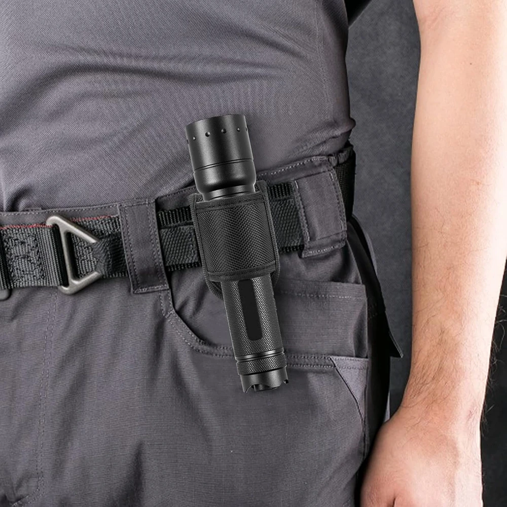 Coldre de lanterna para cinto de serviço aberto superior d célula compacto suporte de luz caso coldre de luz de náilon bolsa lanterna portátil saco