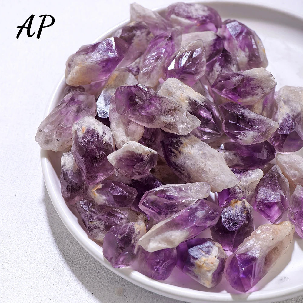 50G/bag Natural Stone Amethyst Tooth Raw Crystal Point Healing Stone  Rough Purple Quartz Jewelry DIY Home Decoration