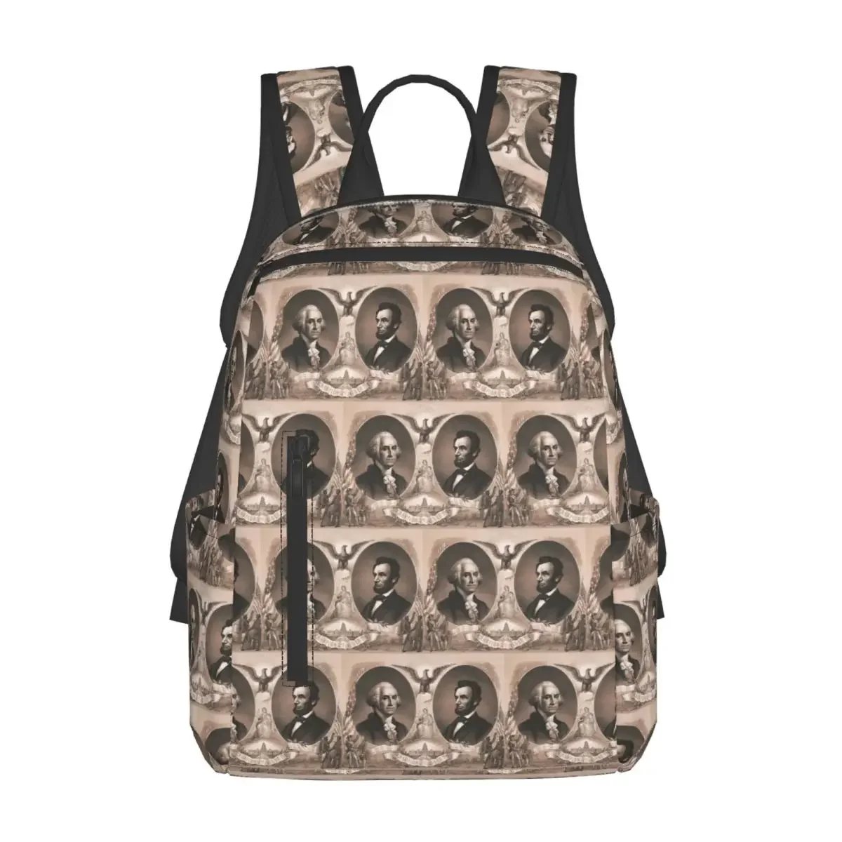 

George Washington And Abraham Lincoln Backpack Daypack Kids BookBag School Bag Shoulder Bags for Men Women