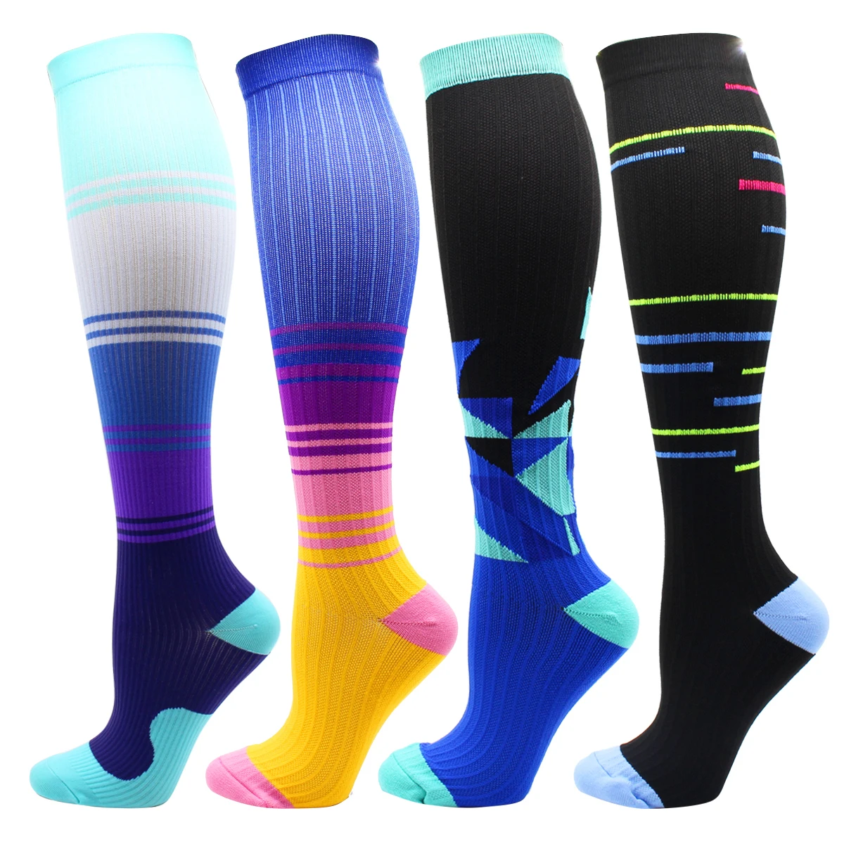 

Compression Stockings Sport Compression Socks 4 Pairs/Set Breathable Racing Cycling Soccer Sports Female Male Men Women Gift