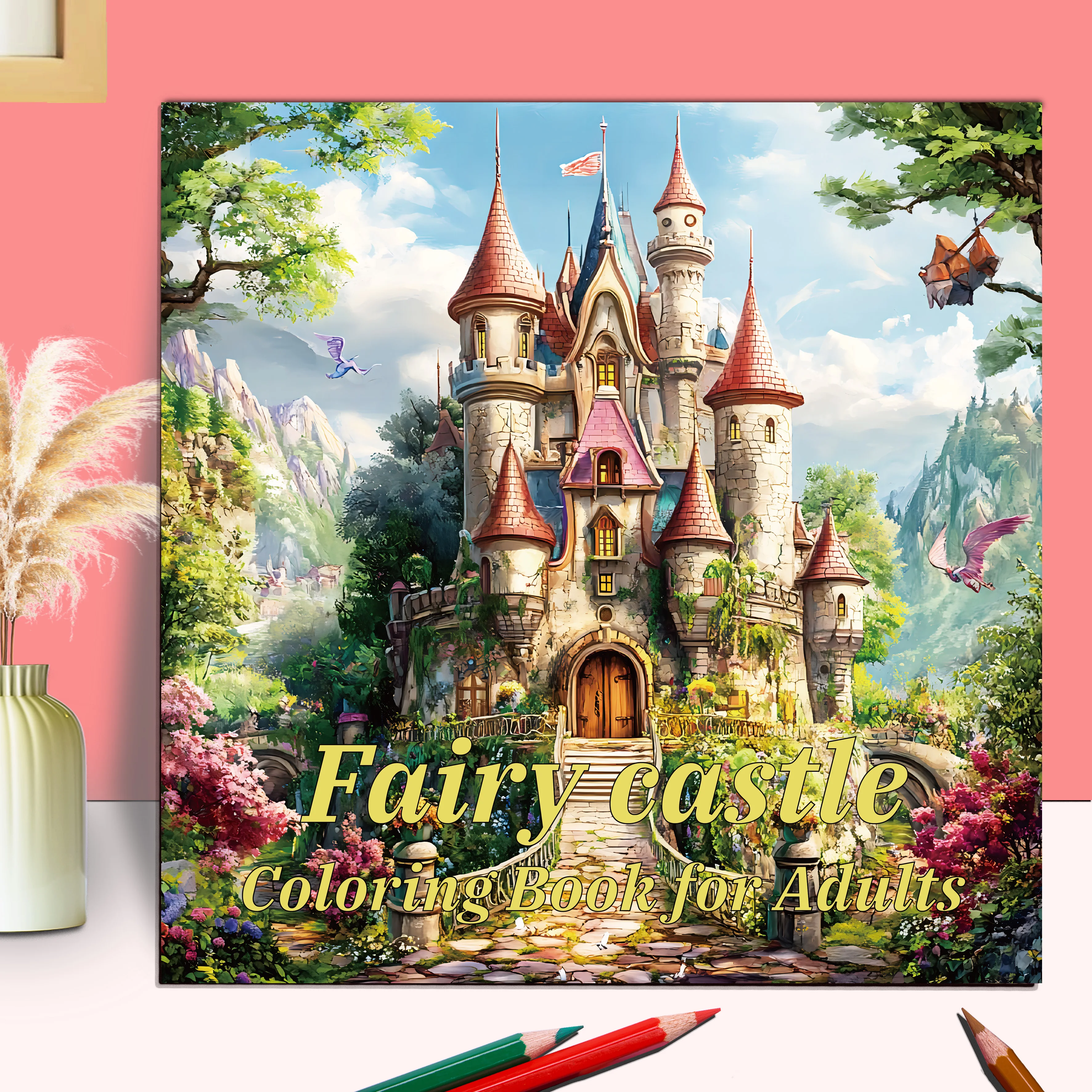 Fairy Castle Coloring Book 20 Page Gift For Birthday Party Relieve Stress Kill Time Graffiti Painting Drawing Art Book