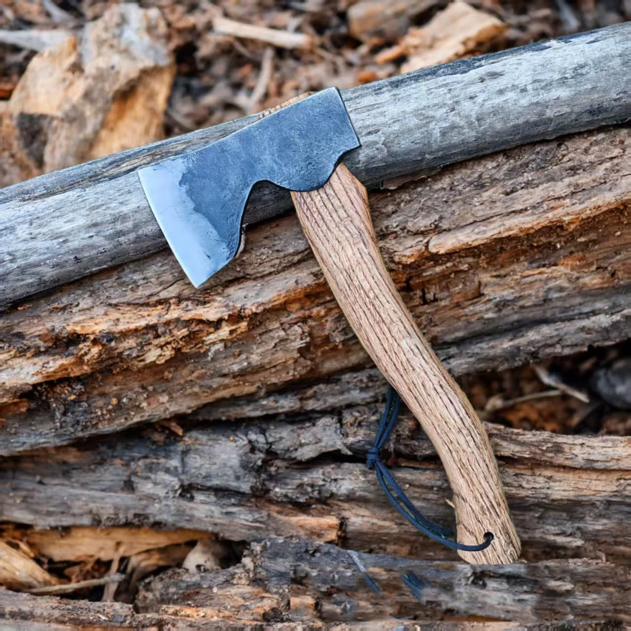 Hand Forged Camping Hatchet - Portable Bushcraft Axe Lightweight Wood Chopping Multitool for Home & Outdoor - view 5