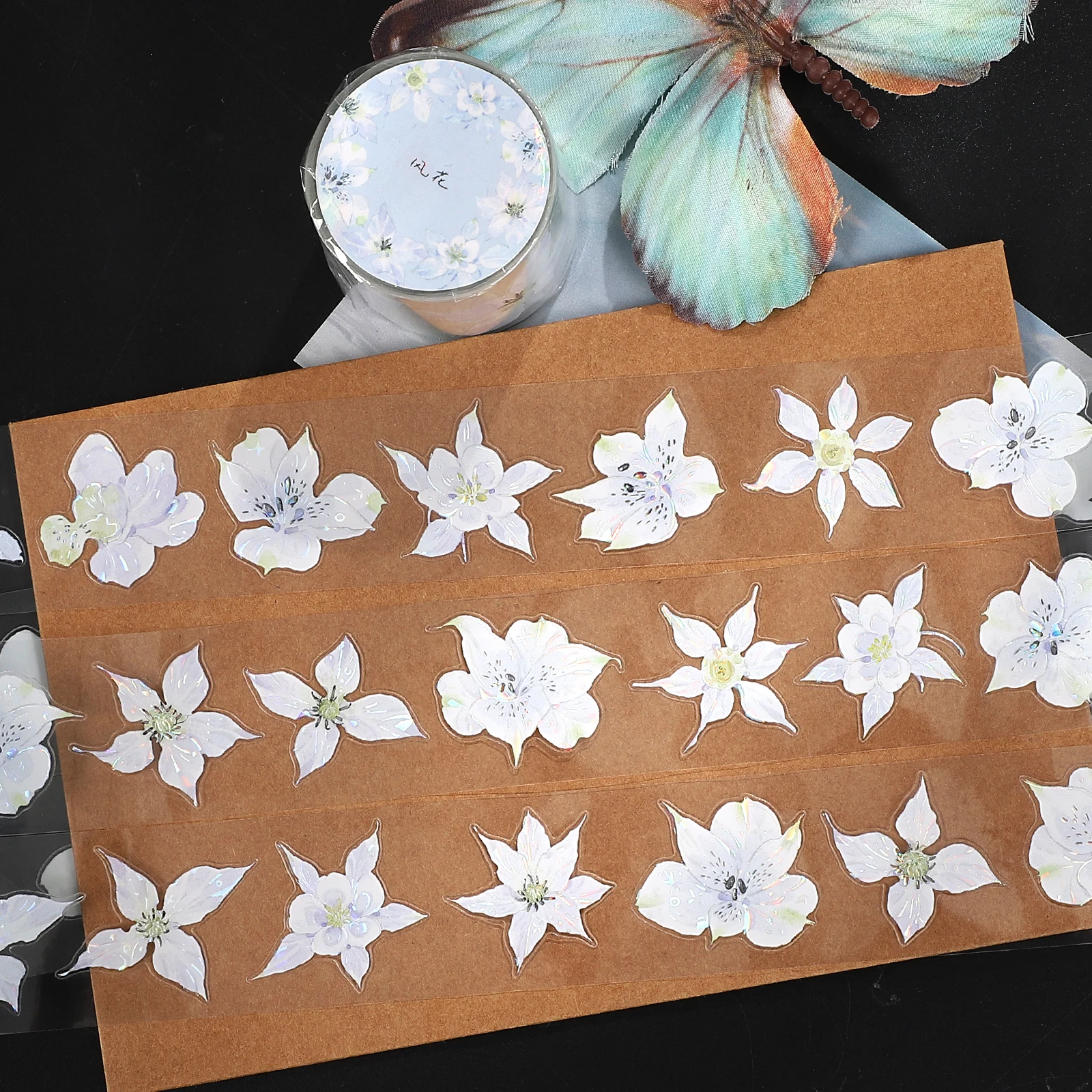 32mm*6m Vintage Winter Flower Landscape PET Tape Creative DIY Journal Material Collage Scrapbooking Stationery
