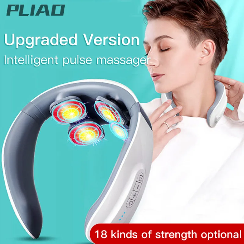 

Cervical Massager Protable Mini Neck Shoulder Pulse Neck Therapy Massager with Four Heads Electric Pulse and Vibration Functions