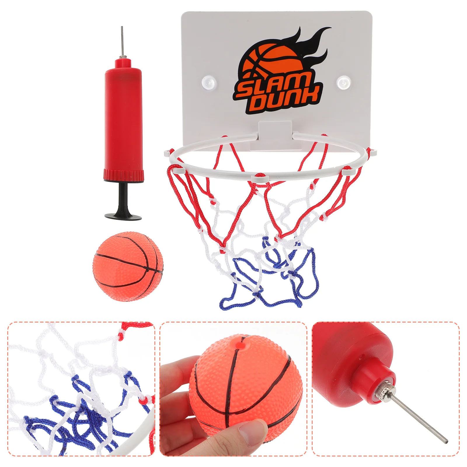 1 Set of Wall Mounted Kids Basketball Board Mini Basketball Netball Indoor Basketball Play Set (Colorful)