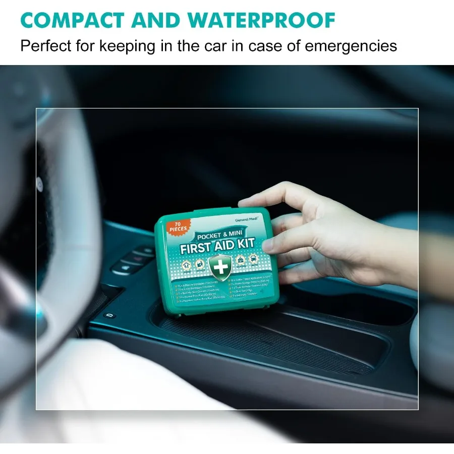ジェネラルメディ 420点入り救急セット、各70点入りの個別ボックス6個入り、プレミアム医療用品、旅行や自宅に最適
