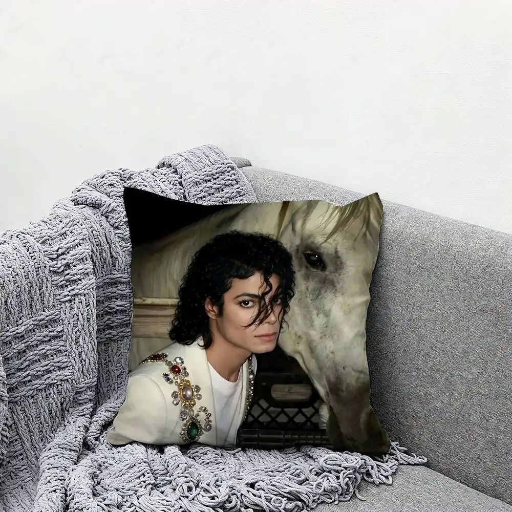 M-Michael J-Jackson Throw Pillow Case 50x50cm DIY Square Pillowcase Square Office Cushion Cover