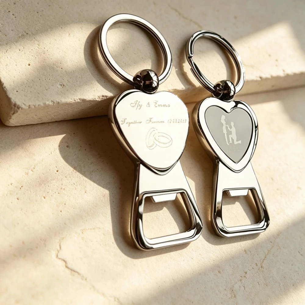 50/100pcs Bride  Groom Personalised Key Ring Key Chain Beer Bottle Opener Personalized Wedding Favour Bomboniere Thank You Gifts
