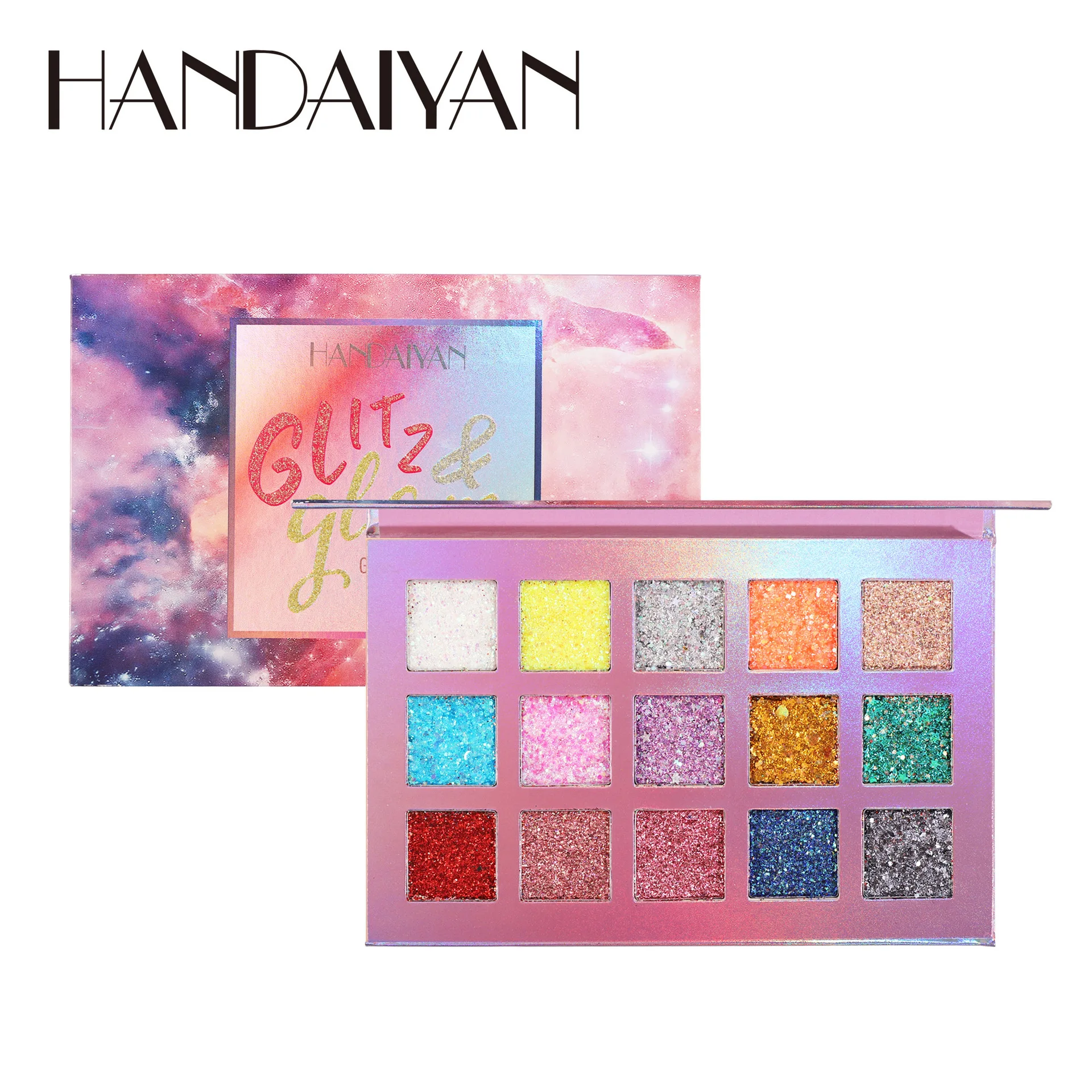 Cheap Handaiyan 15 Colors European and American Large Sequin Eyeshadow Tray Sparkle Eyeshadow