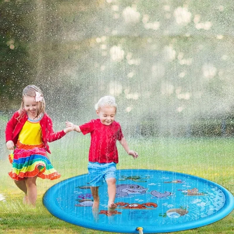 

Summer Lawn Children Water Game Play Mat Kids Outdoor Splash Mat For Kids Pool Games Toy Sprinkle Splash Water Toy Bath Pad