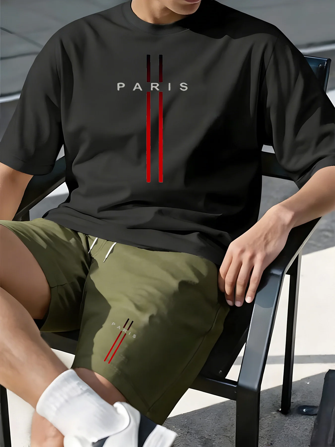 Fashion Casual Men's Tracksuit Clothing Loose T-Shirt Shorts Set of 2 Pieces Round Collar Short Sleeve T-shirts Matching Outfit