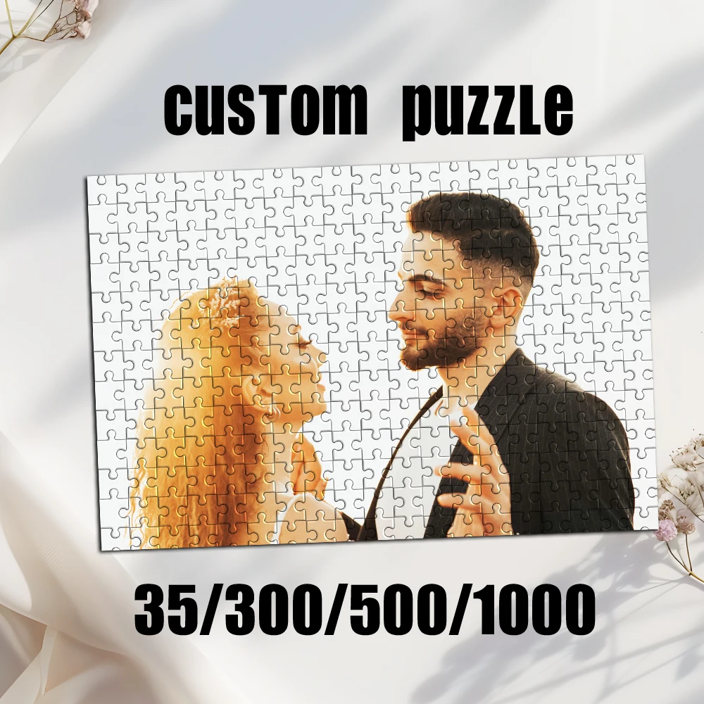 35/300/500/1000pcs Personalized Custom Photo Puzzle Customize Parent-Child Interactive Diy Assemble Game Toy