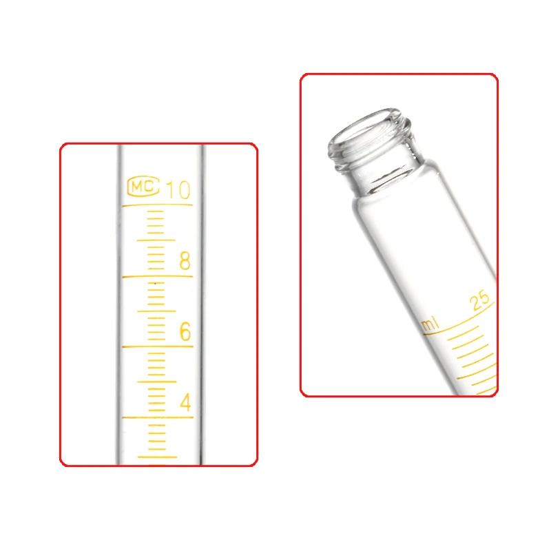 Glass Centrifuge Tube 5ml 10ml 15ml 20ml 25ml 50ml with Graduated round bottom Tubes  Glass Test Tube With Screw Cap