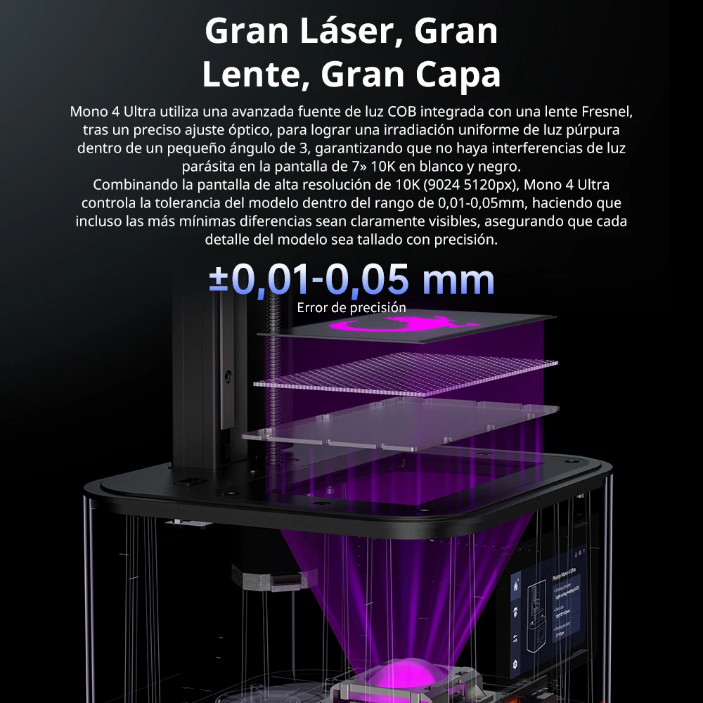 ANYCUBIC Photon Mono 4 Ultra impresora 3D 10K 7 ''pantalla de alta definición resina UV tamaño de impresión 3D de alta velocidad 236mm x 231mm x 430mm