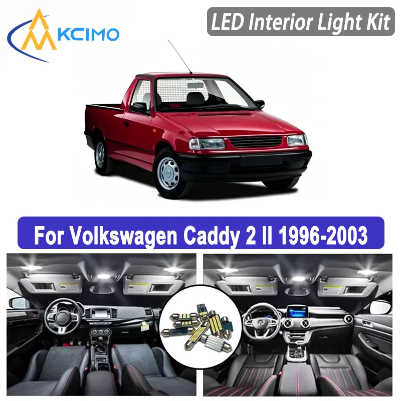 

Kcimo For Volkswagen Caddy 2 II 1996-2003 Car Accessories Courtesy Bulbs Canbus LED Interior Dome Reading Trunk Light Kit New